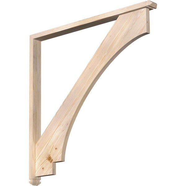 Ekena Millwork Imperial Arts and Crafts Smooth Bracket w/ Offset Brace, Douglas Fir, 3 1/2"W x 46"D x 46"H BKT0402X46X46IMP03SDF - main